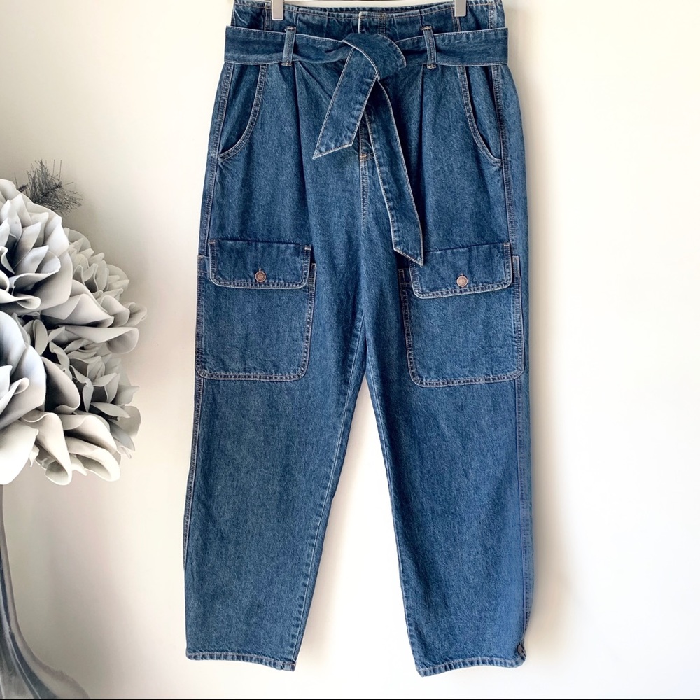 HAPPY NATURE x Kate Hudson Adventure Cargo Denim Ankle Snap Jeans Grunge 12